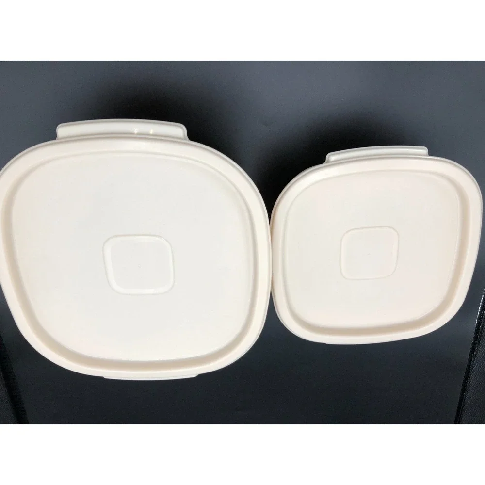 Vintage Rubbermaid Servin' Saver Almond OPAQUE 6 & 12 Cup Sq Set 2247 -2249 RARE